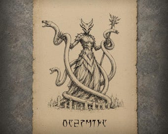 Daedric Wall Art, VAERMINA, TES Inspired Fanart Parchment Print