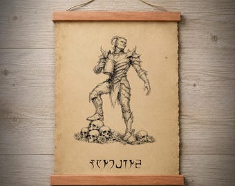 Daedric Wall Art, SANGUINE, TES Inspired Fanart Parchment Print