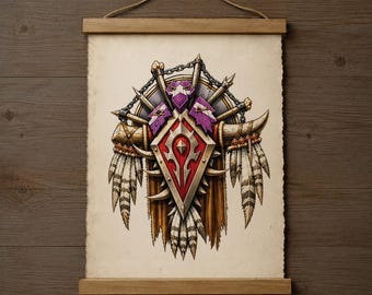 Orgrimmar Crest Wall Scroll: Warcraft Horde Inspired Fanart Parchment Print