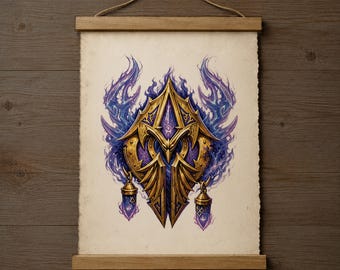 Goblin Crest Wall Scroll: Warcraft Horde Inspired Fanart Parchment Print