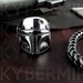 Mandalorian - Boba Fett - Stainless Steel Ring - Star Wars Inspired Jedi Sith Cosplay Prop Replica  Stocking Stuffer Baby Yoda Ahsoka 