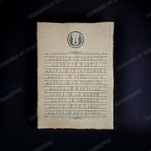Die Jedi Code Schriftrolle - Schwerer Baumwoll Pergament Druck, Star Wars Inspirierte Kunst, Originales Design, handgemacht