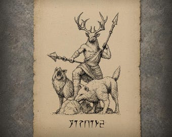 Daedric Wall Art, HIRCINE, TES Inspired Fanart Parchment Print
