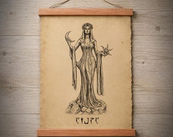 Daedric Wall Art, AZURA, TES Inspired Fanart Parchment Print