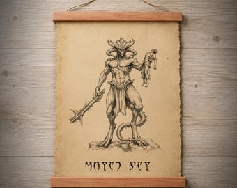 Daedric Wall Art, MOLAG BAL, TES Inspired Fanart Parchment Print