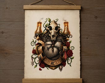 Worgen Crest Wall Scroll: Warcraft Alliance Inspired Fanart Parchment Print