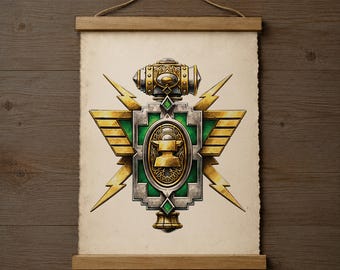 Dwarf Crest Wall Scroll: Warcraft Alliance Inspired Fanart Parchment Print
