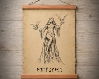 Daedric Wall Art, NOCTURNAL, TES Inspired Fanart Parchment Print