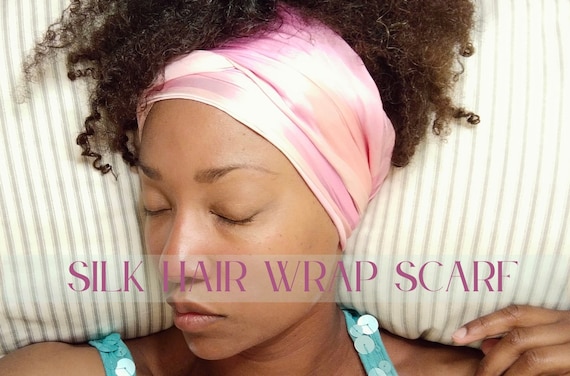 100% Silk Hair Wrap/edge Wrap/silk Head Scarf/sleep Scarf/protective  Style/hair Scarf/natural Hair/afro/curly/silk Press/head Scarf 