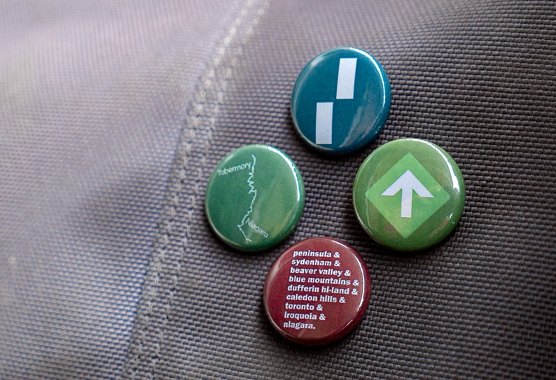 Bruce Trail Hiking Buttons Ontario Canada Hiking Trail Adventure Pin Outdoors Pinback Button Backpack Pins Gift for Hiker Set of 4 image 5