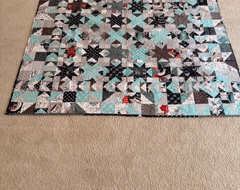 Coffee themed handmade quilt