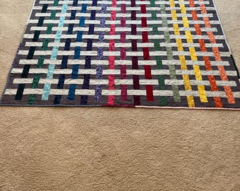 Handmade Quilt Weave it pattern. 70.5" X 88"