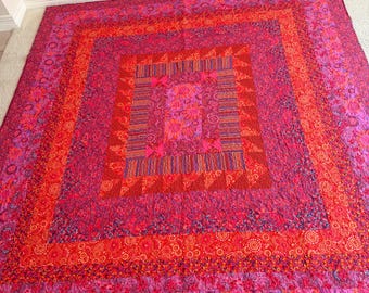 Large bright magenta quilt