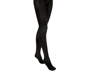 Wool Women's Black Tights. Winter Essentials. Warm and Soft. Elegant Fit. Comfortable and Protective. Non- Itchy. OEKO-TEX STANDARD 100.