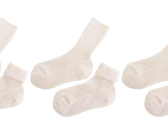 100% Organic Cotton Kid's Socks. Made in Italy. Ages 1 Through 8 Years. 3-Pack.