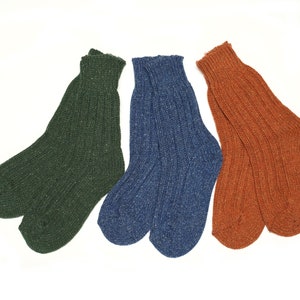 Wool-Silk Blend Knitted Socks for Men & Women. Made in Italy. 1 Pair.