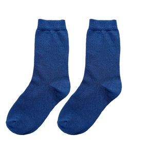 98% ORGANIC COTTON KID'S Socks 5-pack.Ages 3 Through 12. Comfy & Breathable. Basic Colors. Casual/Formal Wear. Back To School. Essentials. Navy Blue