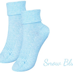 100% ORGANIC Combed COTTON Ladies' Socks. Made in ITALY. 1 Pair. Breathable, Comfortable, Classic. Casual/Dress Wear. Adjustable Length. image 5