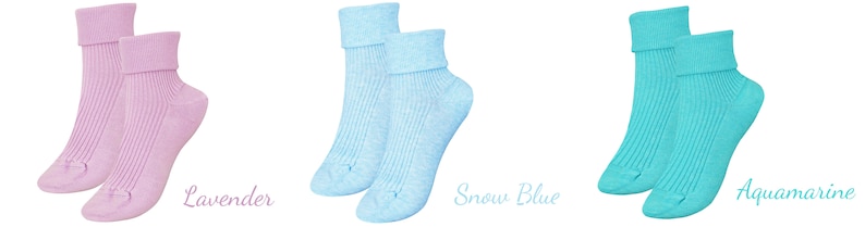 100% ORGANIC Combed COTTON Ladies' Socks. Made in ITALY. 1 Pair. Breathable, Comfortable, Classic. Casual/Dress Wear. Adjustable Length. image 5