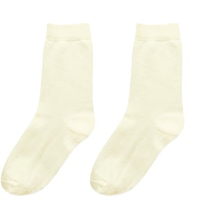 98% ORGANIC COTTON KID'S Socks 5-pack.Ages 3 Through 12. Comfy & Breathable. Basic Colors. Casual/Formal Wear. Back To School. Essentials. Off White