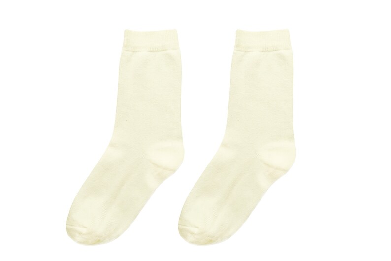 98% ORGANIC COTTON KID'S Socks 5-pack.Ages 3 Through 12. Comfy & Breathable. Basic Colors. Casual/Formal Wear. Back To School. Essentials. Off White