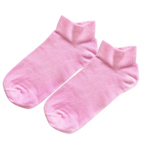 98% ORGANIC COTTON KID'S Ankle Socks 5-pack. Ages 5 Through 12. Comfy & Breathable. Basic Colors. Casual/Formal Wear. Back To School. Baby Pink