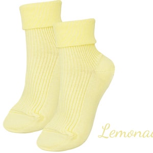 100% ORGANIC Combed COTTON Ladies' Socks. Made in ITALY. 1 Pair. Breathable, Comfortable, Classic. Casual/Dress Wear. Adjustable Length. image 7