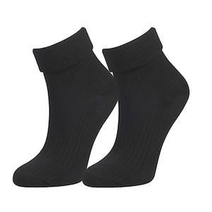 98% Organic Cotton Ribbed Socks 1 Pair, Adjustable Length, Classic Style