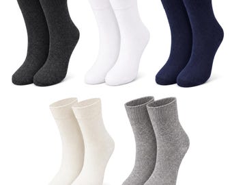 98% ORGANIC COTTON KID'S Socks (5-pack) Ages 3 Through 12 Comfy Breathable Basic Colors Undyed/Unbleached Casual/Formal Wear Back To School.