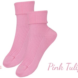 100% ORGANIC Combed COTTON Ladies' Socks. Made in ITALY. 1 Pair. Breathable, Comfortable, Classic. Casual/Dress Wear. Adjustable Length. image 6