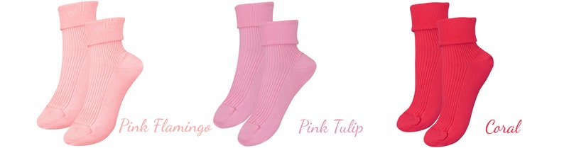 100% ORGANIC Combed COTTON Ladies' Socks. Made in ITALY. 1 Pair. Breathable, Comfortable, Classic. Casual/Dress Wear. Adjustable Length. image 6