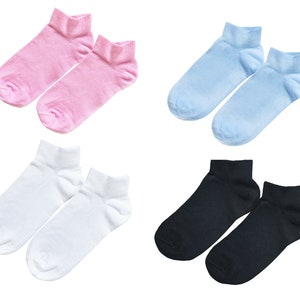 98% ORGANIC COTTON KID'S Ankle Socks 5-pack. Ages 5 Through 12. Comfy & Breathable. Basic Colors. Casual/Formal Wear. Back To School. image 2