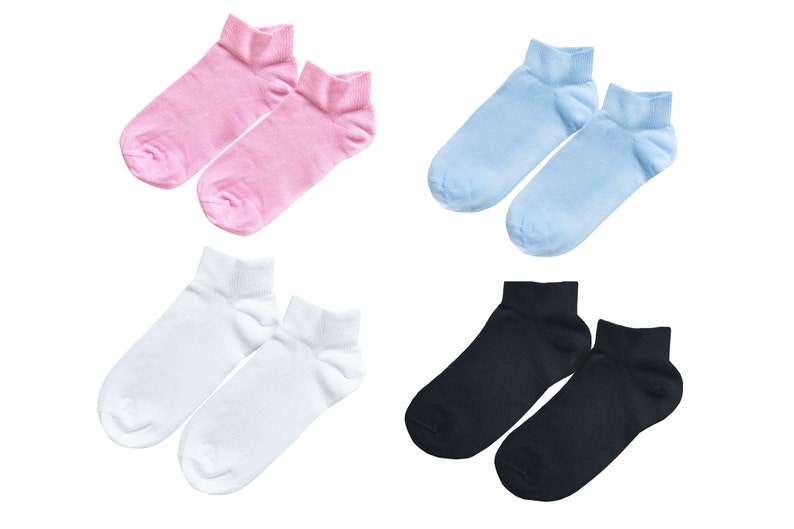 98% ORGANIC COTTON KID'S Ankle Socks 5-pack. Ages 5 Through 12. Comfy & Breathable. Basic Colors. Casual/Formal Wear. Back To School. image 2