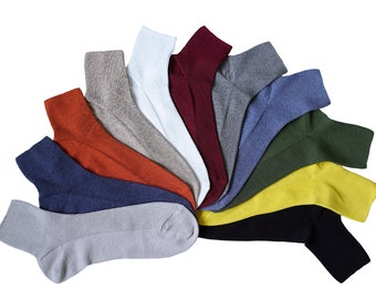 100% ORGANIC Combed COTTON Men's Quarter Socks. Made in ITALY. Breathable, Comfortable, Classic. Casual/Dress Wear.
