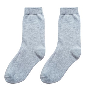 98% ORGANIC COTTON KID'S Socks 5-pack.Ages 3 Through 12. Comfy & Breathable. Basic Colors. Casual/Formal Wear. Back To School. Essentials. Grey