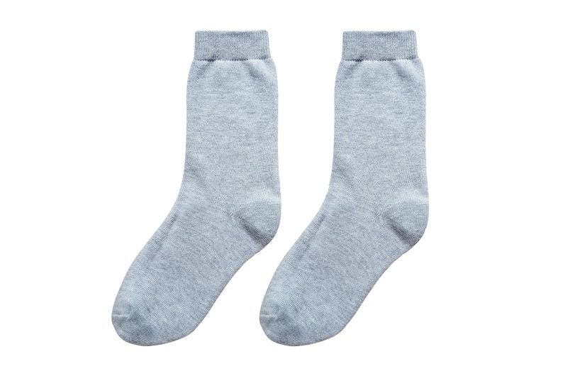 98% ORGANIC COTTON KID'S Socks 5-pack.Ages 3 Through 12. Comfy & Breathable. Basic Colors. Casual/Formal Wear. Back To School. Essentials. Grey