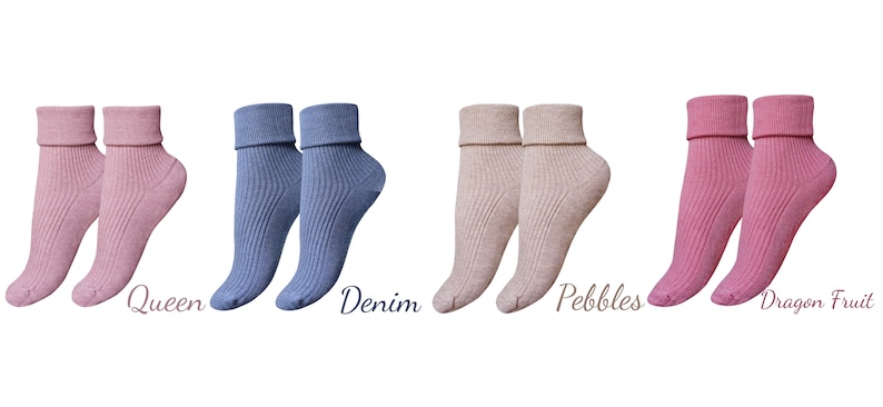 100% ORGANIC Combed COTTON Ladies' Socks. Made in ITALY. 1 Pair. Breathable, Comfortable, Classic. Casual/Dress Wear. Adjustable Length. image 10