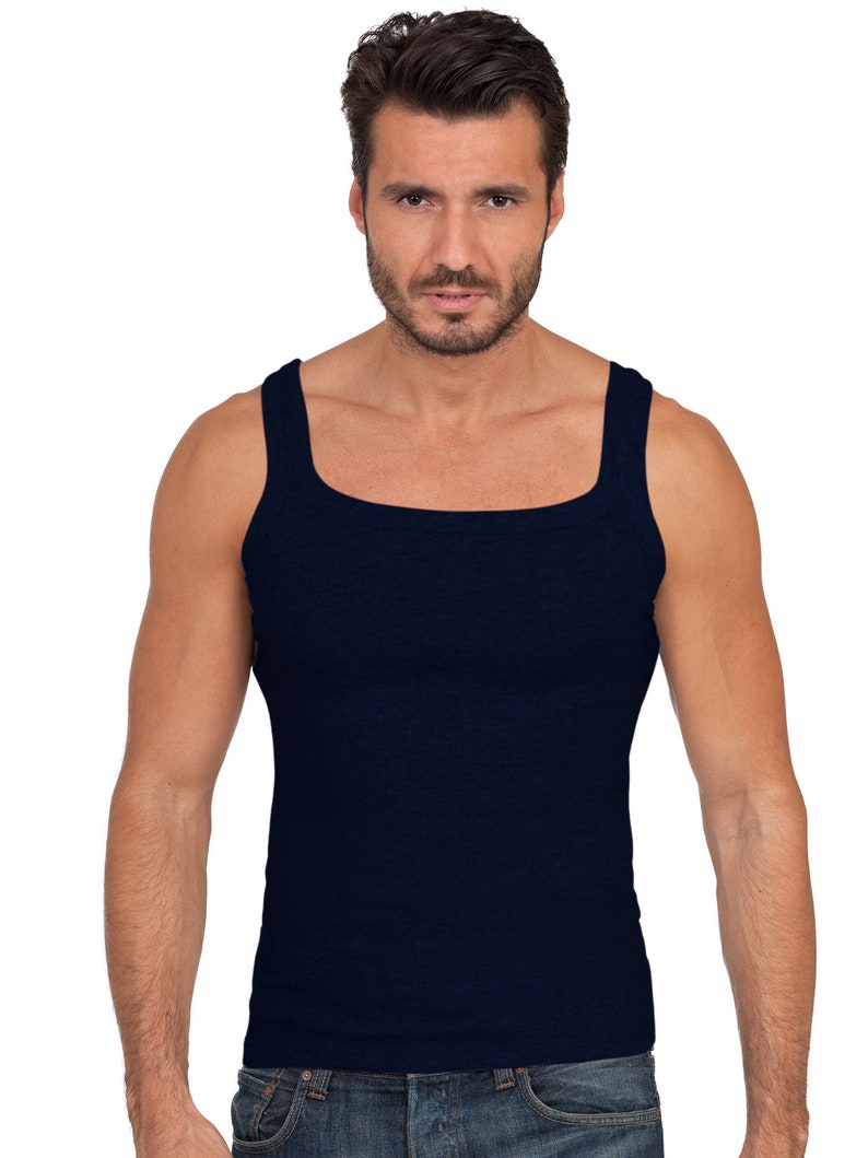 100 Ribbed Cotton Men's Muscle Tank Top. Proudly Made in Etsy