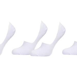 May include: Six pairs of white no-show socks. The socks are made of a soft, breathable fabric and are designed to be worn with low-cut shoes.