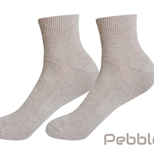 100% ORGANIC Combed COTTON Men's Quarter Socks. Made in ITALY. Breathable, Comfortable, Classic. Casual/Dress Wear. Pebbles