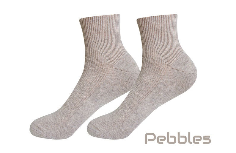 100% ORGANIC Combed COTTON Men's Quarter Socks. Made in ITALY. Breathable, Comfortable, Classic. Casual/Dress Wear. Pebbles