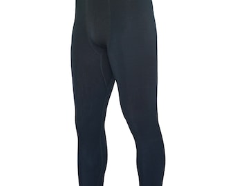 Merino Wool Blend Thermal Underwear Base Layer Men's Leggings Bottoms. Without Fly. Perfect Layering for Winter and Sports.Thermal Underwear