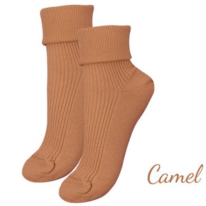 100% ORGANIC Combed COTTON Ladies' Socks. Made in ITALY. 1 Pair. Breathable, Comfortable, Classic. Casual/Dress Wear. Adjustable Length. image 3