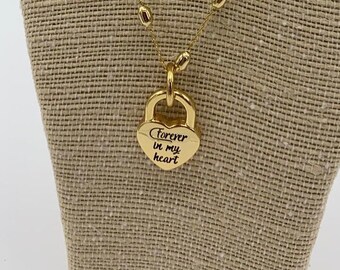 Gold Plated Choker Necklace with Heart Pendant