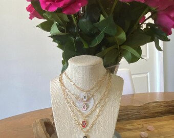 Gold Metal Necklace with Hamsa Pendant and lobster claw closure.  Woman-minority owned shop