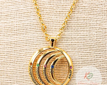 Silver or Gold Metal Chain Necklace with Round Metal & Crystal Bead Pendant.  Prosperity, Hope, Equilibrium, Faith, Love.