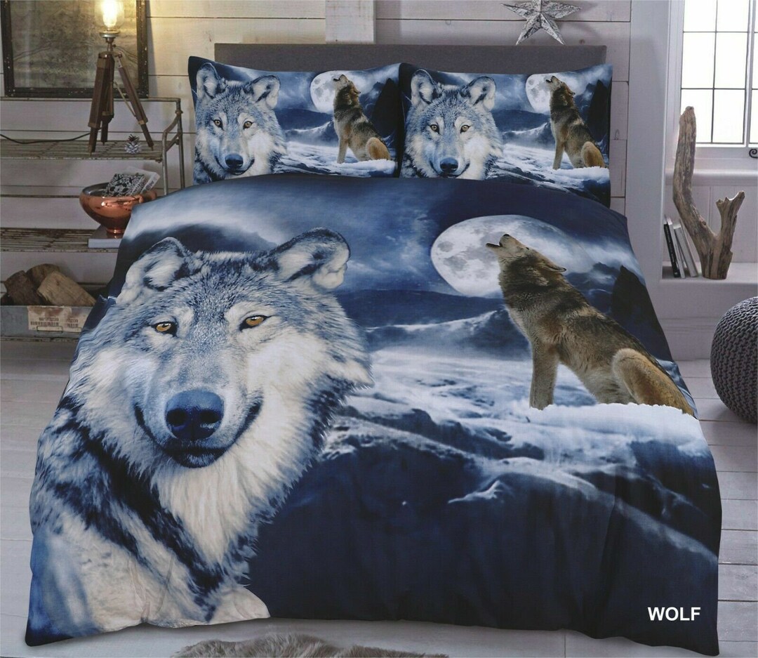 High Quality Bed Set 3d Animal Quilt Cover Bedding Set Article Wolf Four Paper Set main image 0