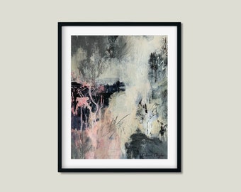 Abstract Art in Black, Printable Wall Art, High Resolution, instant download printable, black, white, pink, abstract