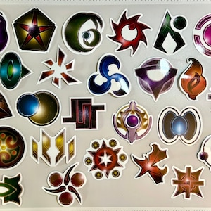 25 Sticker Pack TI4 Faction symbols, Twilight Imperium Symbols, Water Bottle Sticker, Tumbler Decal, Laptop Gift.PVC Vinal Waterproof