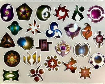 25 Sticker Pack TI4 Faction symbols, Twilight Imperium Symbols, Water Bottle Sticker, Tumbler Decal, Laptop Gift.PVC Vinal Waterproof